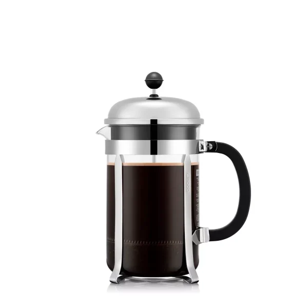 12c 51oz French Press Coffee Maker Silver: Stainless Steel, Dishwasher-Safe, Manual, BPA-Free